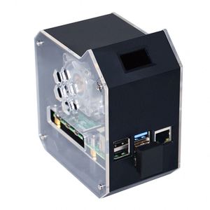 WaveShare MINI Tower ชุด NAS สำหรับ<span class=keywords><strong>4B</strong></span> Raspberry Pi รองรับได้ถึง2TB M.2 SATA SSD การกระจายความร้อนที่แข็งแกร่งการแสดงผลหน้าจอ OLED - Product Image 4
