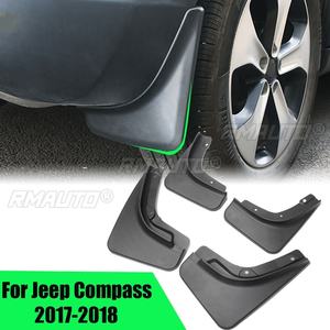 4 Piezas de Guardabarros de Plástico Negro para Auto, Guardabarros Delanteros y Traseros Moldeados, Protectores Contra Salpicaduras para Jeep Compass 17-18 - Product Image 1