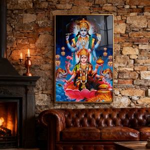 Peinture LED sur Porcelaine Cristalline, Art Mural Moderne, Portrait de Figurine Islamique Indienne, Cadre Doré, Personnalisation en Gros - Product Image 5