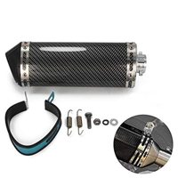 Silencieux d'échappement en acier inoxydable de 1,5 pouce à enfiler pour VTT, moto tout-terrain, moto de route, scooter, avec DB Killer amovible, pour systèmes de carrosserie de moto