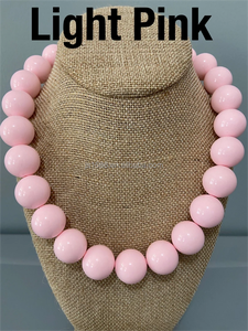 Collana di perle di gomma da masticare Multicolor stile Harry collana di perle rotonde acriliche Funky 20mm per regalo di compleanno all'ingrosso - Product Image 3