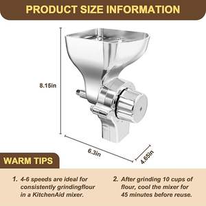 KitchenAid Accessoire pour batteur sur socle Moulin à grains en métal pour broyer les grains secs non gras Grains de café Avoine Autres céréales Aide de cuisine - Product Image 3