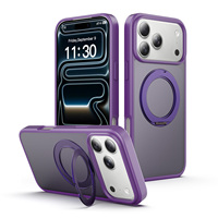 Étui Premium Magnétique avec Béquille pour iPhone 18 17 16 15 14 13 Pro Max, Coque de Protection Anti-Rayures et Antichoc en TPU PC