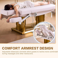 Table de soin esthétique multifonctionnelle avec système de levage à un bouton, chauffage intelligent, éclairage d'ambiance et base lumineuse pour spa, massage et extensions de cils