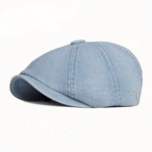 Fashion Adjustable Denim <b>Flat</b> Casquette <b>Mens</b> Summer Golf Driving Duckbill <b>Cap</b> Ivy Gatsby Hat Wholesale Newsboy <b>Cap</b> - Product Image 2