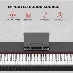 <span class=keywords><strong>Clavier</strong></span> à 88 touches pondéré Piano débutant pleine grandeur <span class=keywords><strong>clavier</strong></span> de piano numérique électrique à action de marteau <span class=keywords><strong>lourd</strong></span> avec <span class=keywords><strong>MIDI</strong></span> noir - Product Image 3