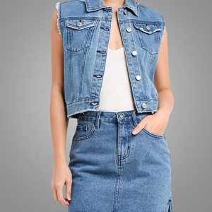 Nuovissimo Set Estivo Due Pezzi alla Moda per Donna, Vendita Calda di Gilet e Gonna in Denim, Prezzo Economico all'Ingrosso <span class=keywords><strong>Online</strong></span> - Product Image 2