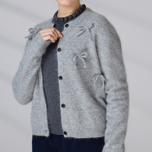 Knitwear Manufacturers OEM ODM Angola Wool Long Sleeve Women Knitted <b>Cardigan</b> <b>Sweater</b> - Product Image 6