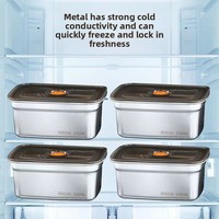 316 RVS voedselveilige, afsluitbare lunchbox, magnetronbestendig, rechthoekig, enkelwandig, fruitbewaarbak met deksel, 1-3L