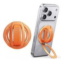 Support magnétique pour téléphone en alliage d'aluminium, pliable, antidérapant, avec anneau réglable pour utilisation au lit