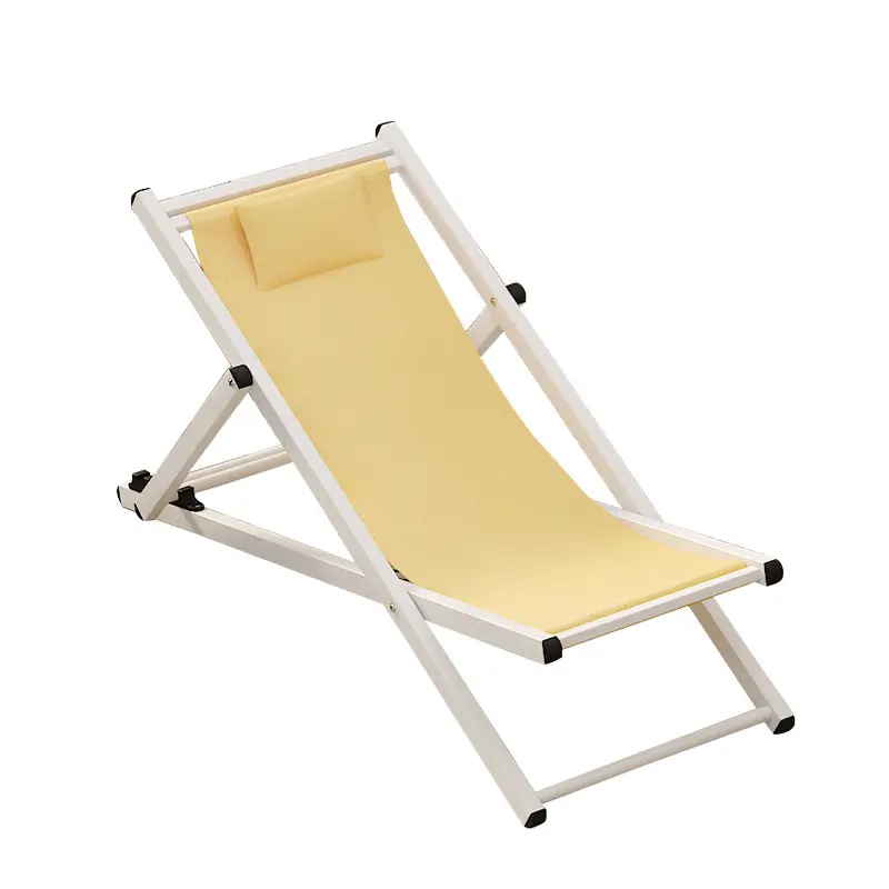 Wholesale Canvas Chair Foldable Beach Lounge Chair Canvas Lightweight Outdoor Metal Folding Beach Chair