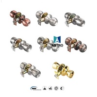 Serrure de chambre intérieure facile à installer poignée en acier inoxydable serrure à bouton sphérique serrure à bouton de porte ronde cylindrique