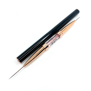 <span class=keywords><strong>2021</strong></span> buena calidad sintético delineador para decoración de <span class=keywords><strong>uñas</strong></span> cepillos doble 3D juego de pinceles para manicura Rosa oro mango de Metal - Product Image 3