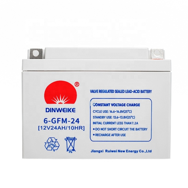Factory Direct Sale Rechargeable AGM Lead-Acid Battery 12V 24Ah with L Terminal UPS/Solar Energy Storage Battery for Lighting