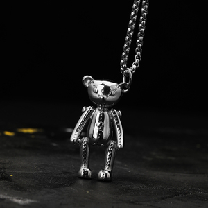 Craft Wolf trendy style coppia gioielli regalo per gli amanti collana con ciondolo orso carino - Product Image 6