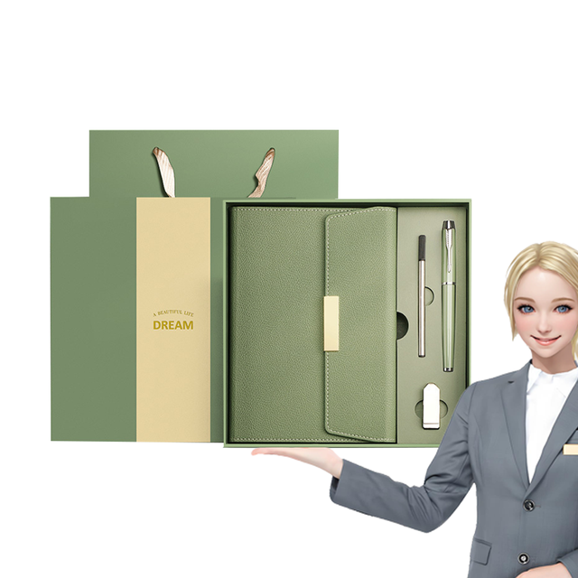New Business Gifts Sets Colorful PU Leather Notebook With Pen 32g USB Flash Drive Gift Set in Box Custom Logo for Promotions