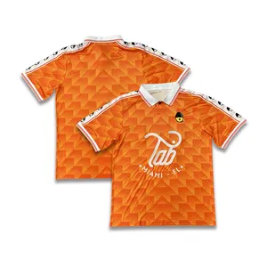 Polo de football classique brodé par sublimation personnalisée uniforme de maillot de football rétro