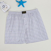 Pour UOKIN Logo hommes taille moyenne Boxer Shorts 100% Polyester Plaid sous-vêtements respirant lâche sommeil décontracté été Homme décontracté