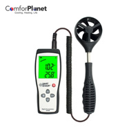 Anemometer Digital dengan layar LCD, pengukur suhu kecepatan angin untuk sistem HVAC
