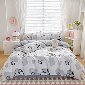Gemütliche Begleiter 4-teiliges Set: Kuschelige Gebürstete Bettwäsche mit Verspielten Welpen- & Kätzchen-Prints - Product Image 4