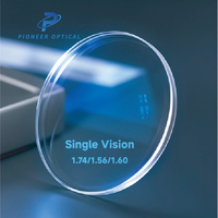Verres de lunettes Pioneer Optical 1.499/1.56/1.60/1.67/1.74 Blue Cut HMC à vision simple, en résine, HC, pour lunettes ophtalmiques