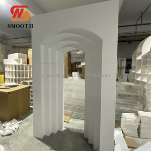 SMOOTH <b>Large</b> Party Prop 3D White Acrylic Arch Stand Wedding Backdrop Stage <b>Decoration</b> PVC Multilayer Wedding Backdrop Stage Arch - Product Image 4