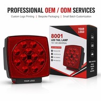 Nouveau kit de feux arrière LED pour remorque, gauche/droite sélectionnable, accessoires, câble de 7,9 m, support de plaque d'immatriculation, 2 feux de gabarit latéraux, 12V