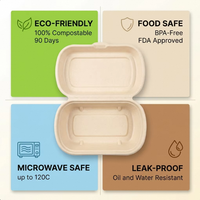 Couvercle de barquette jetable biodégradable en bagasse de canne à sucre elliptique de 500 ml (17 oz), compatible micro-ondes, pour petits contenants – Meilleures ventes