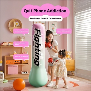 Qianqi PVC gonflable colonne <span class=keywords><strong>de</strong></span> <span class=keywords><strong>boxe</strong></span> gants équipement d'entraînement à domicile Taekwondo pour enfants poinçonnage mur cible eau verticale - Product Image 1
