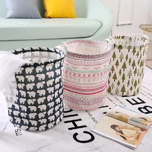 Venta al por mayor plegable de algodón y lino bolsa de lavandería y cestas de lona de gran capacidad cesto plegable organizador de almacenamiento con asa de pierna - Product Image 3