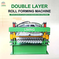 Machine de formage à rouleaux à double couche Liming pour tôles de toiture trapézoïdales et panneaux de toiture en tuiles vernissées