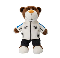 Casque de moto en peluche en forme d'ours, jouet, cadeau d'anniversaire, non toxique, 28 cm de haut