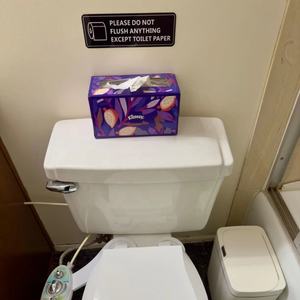 Ne rien rincer sauf le papier toilette signe salle de bain ne pas rincer règles salle de bain signe auto-adhésif pour les affaires et la maison - Product Image 3