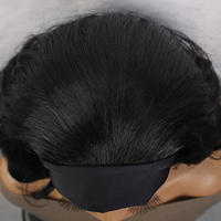 Perruque à bandeau bouclée ondulée de 20 pouces # Perruques sans colle en fibre résistante à la chaleur, noires naturelles 1B, prêtes à être expédiées en gros