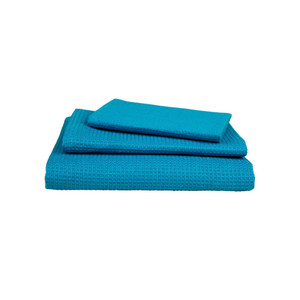 Serviettes de cuisine bleues brodées en coton 100% léger et personnalisable, économiques, lavables en machine, idéales pour une utilisation familiale - Product Image 1