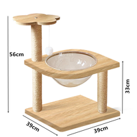 Arbre à chat en bois de luxe, écologique et sûr, multi-niveaux, avec capsule transparente, tour pour chat, maisonnette pour chaton en bois et griffoir en sisal