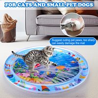 Tapis de jeu aquatique gonflable pour animaux de compagnie, nouveau design, épaissi, 50 fils, grande taille, 100 cm, rond, tapis de jeu aquatique gonflable pour bébé et animaux de compagnie