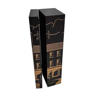 Boîtes cadeaux en bois MDF rectangulaires haut de gamme personnalisées pour vin et whisky, marque DS, design laser, fabrication artisanale, noir mat - Product Image 5