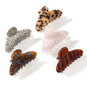 Pinces à cheveux en acétate de cellulose Écaille de tortue en marbre Jumbo de 10cm <span class=keywords><strong>extra</strong></span> large personnalisées pour femmes cheveux longs - Product Image 1
