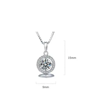 Doppelkreis Mode Schmuck Halsketten für Damen Luxus Designer 925 Sterling-Silber Halskette Anhänger Fabrikdirektverkauf