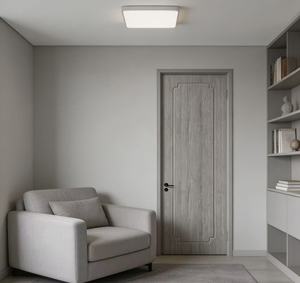 Porta Interna in Legno dal Design Moderno Grigio Lusso Leggero, Ecologica e Insonorizzata, Decorativa per Studio e Ufficio - Product Image 3