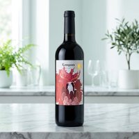 Étiquette de bouteille de vin personnalisée imprimée, autocollant artistique aquarelle, feuille d'or, auto-adhésif, étiquette avant et arrière, code-barres, emballage de vin