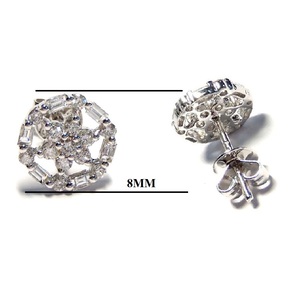 Bijoux KOK de Hong Kong – Clou d'oreille en or blanc 18 carats AU750 avec diamant véritable VS SI taille brillant, serti en grappe, pour fiançailles et mariage - Product Image 2