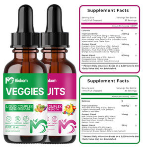 Veggies Liquid Drop Detox Gouttes liquides de fruits et légumes Suppléments avec des aliments entiers Superfoods Emballés Vitamines et minéraux - Product Image 2