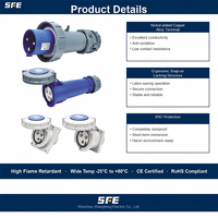 Prises et fiches mâles et femelles SFE CEE/IEC60309 IP67 16A 32A 63A 125A 3P 4P 5P 220 380 240 415V Prise de courant industrielle