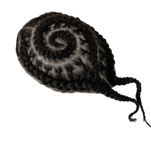 Prótesis Capilar de Encaje Completo para <span class=keywords><strong>Hombre</strong></span>, Cabello Remy Indio, 130% de Densidad, Rizo <span class=keywords><strong>Afro</strong></span>, Encaje de Crochet, Negro Natural - Product Image 5