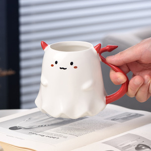Taza de Cerámica con Diseño de <span class=keywords><strong>Diablillo</strong></span> Fantasma con Agitador de Tridente, Taza de Café o Té con Temática de Halloween, Adorable Regalo para el Hogar u Oficina - Product Image 6