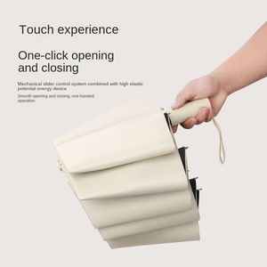Paraguas Plegables Portátiles Clásicos, Totalmente Automáticos, Resistentes al Viento, de 3 Pliegues, <span class=keywords><strong>para</strong></span> Viaje, con Logotipo y Color Personalizados, Venta al Por Mayor de Fábrica - Product Image 3