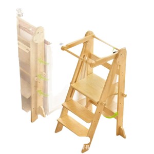 Silla de comedor infantil de madera transfronteriza, taburete para bebé, torre de aprendizaje Montessori para el hogar, lavabo, reposapiés - Product Image 5