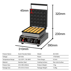 220V RVS Nederlandse Pannenkoekenmachine Anti-aanbak Elektrische Pannenkoekenmaker Commerciële <span class=keywords><strong>Mini</strong></span> Pannenkoekenmaker - Product Image 6